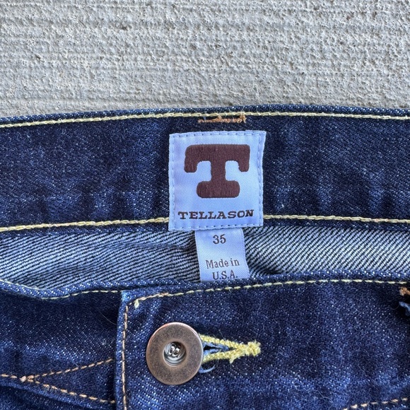 Tellason Ankara Straight Leg White Oak Selvedge Jeans Button Fly USA Size 35 - Picture 8 of 15